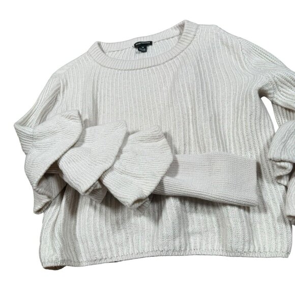 Club Monaco ASAL 100% Merino Wool Tiered Ruffle Sleeves Pullover Sweater Sz M - Picture 5 of 12